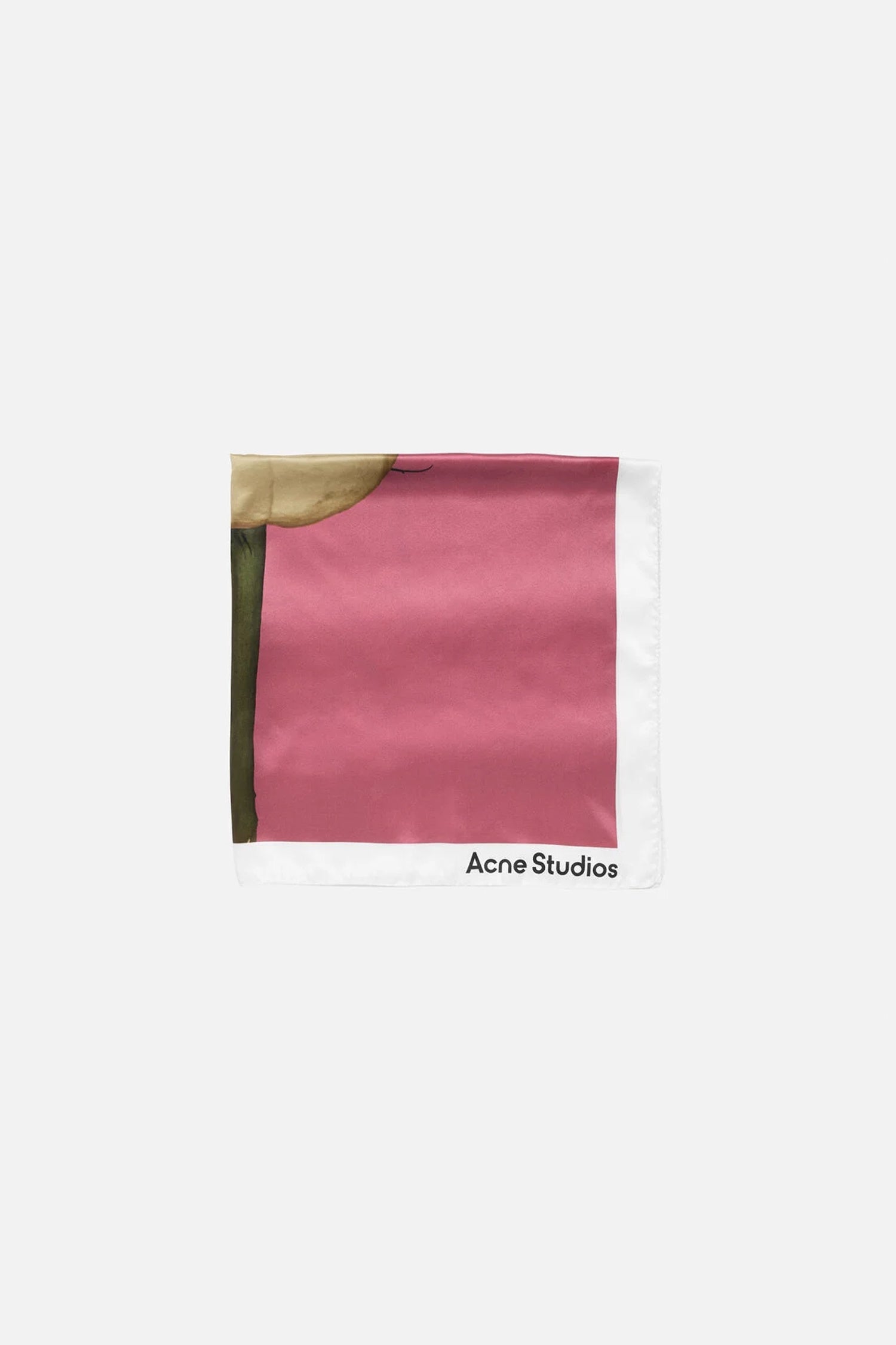 ACNE STUDIOS SQUARE SILK SCARF IN OLD PINK, SS26
