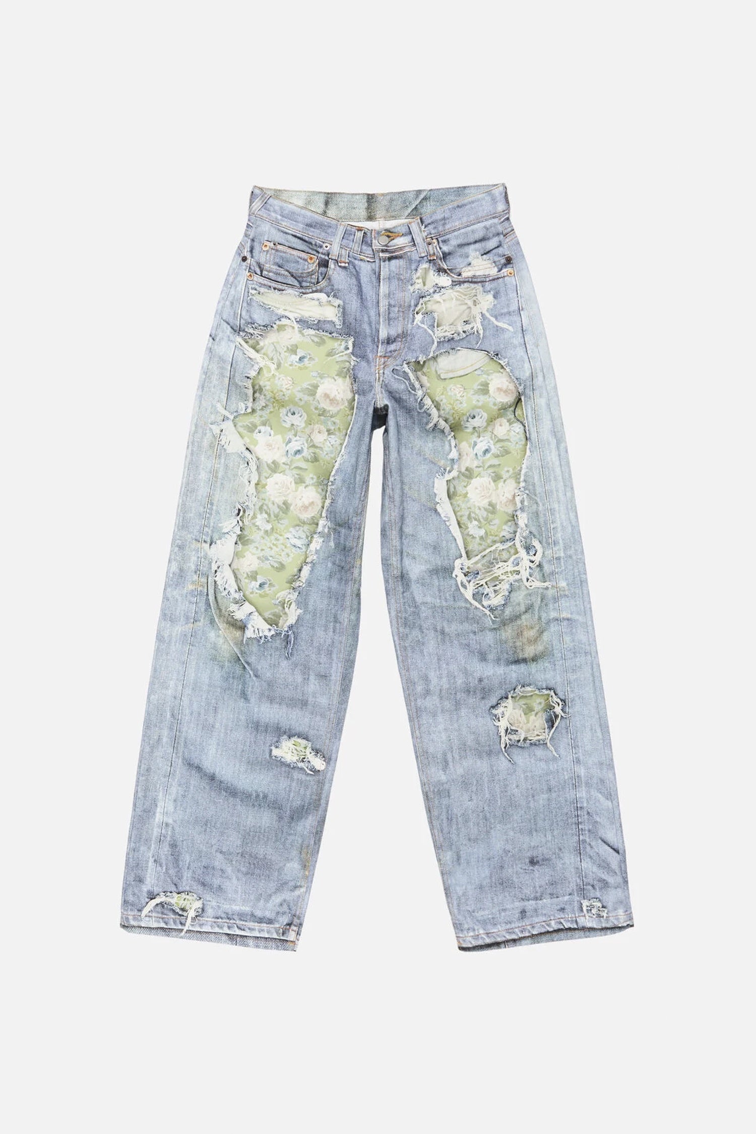 ACNE STUDIOS TROMPE-L'ŒIL 1981 JEANS IN BLUE/GREEN, SS26