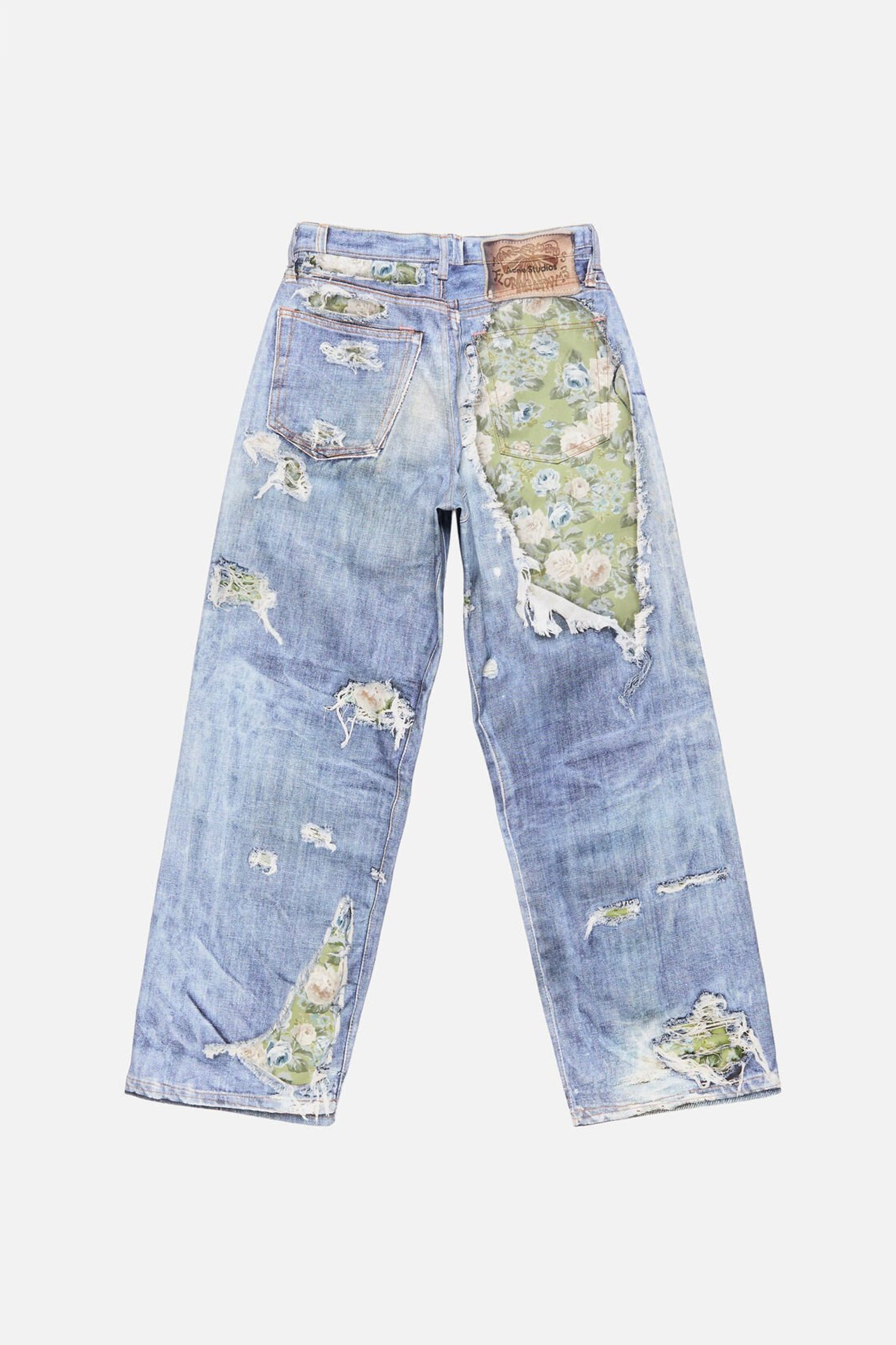 ACNE STUDIOS TROMPE-L'ŒIL 1981 JEANS IN BLUE/GREEN, SS26