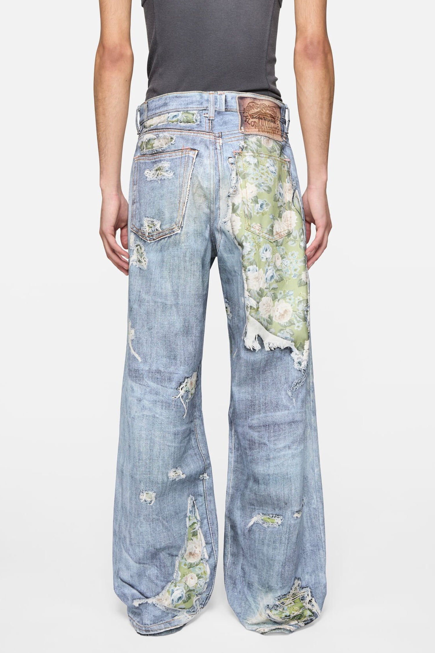 ACNE STUDIOS TROMPE-L'ŒIL 1981 JEANS IN BLUE/GREEN, SS26