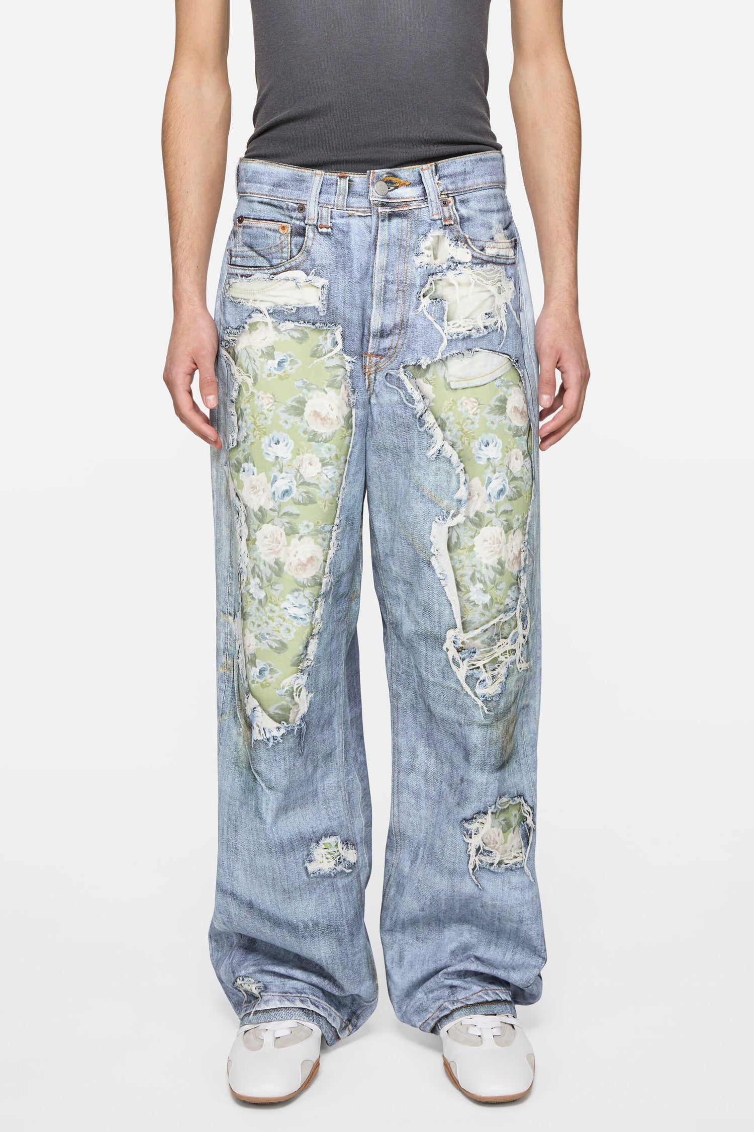 ACNE STUDIOS TROMPE-L'ŒIL 1981 JEANS IN BLUE/GREEN, SS26