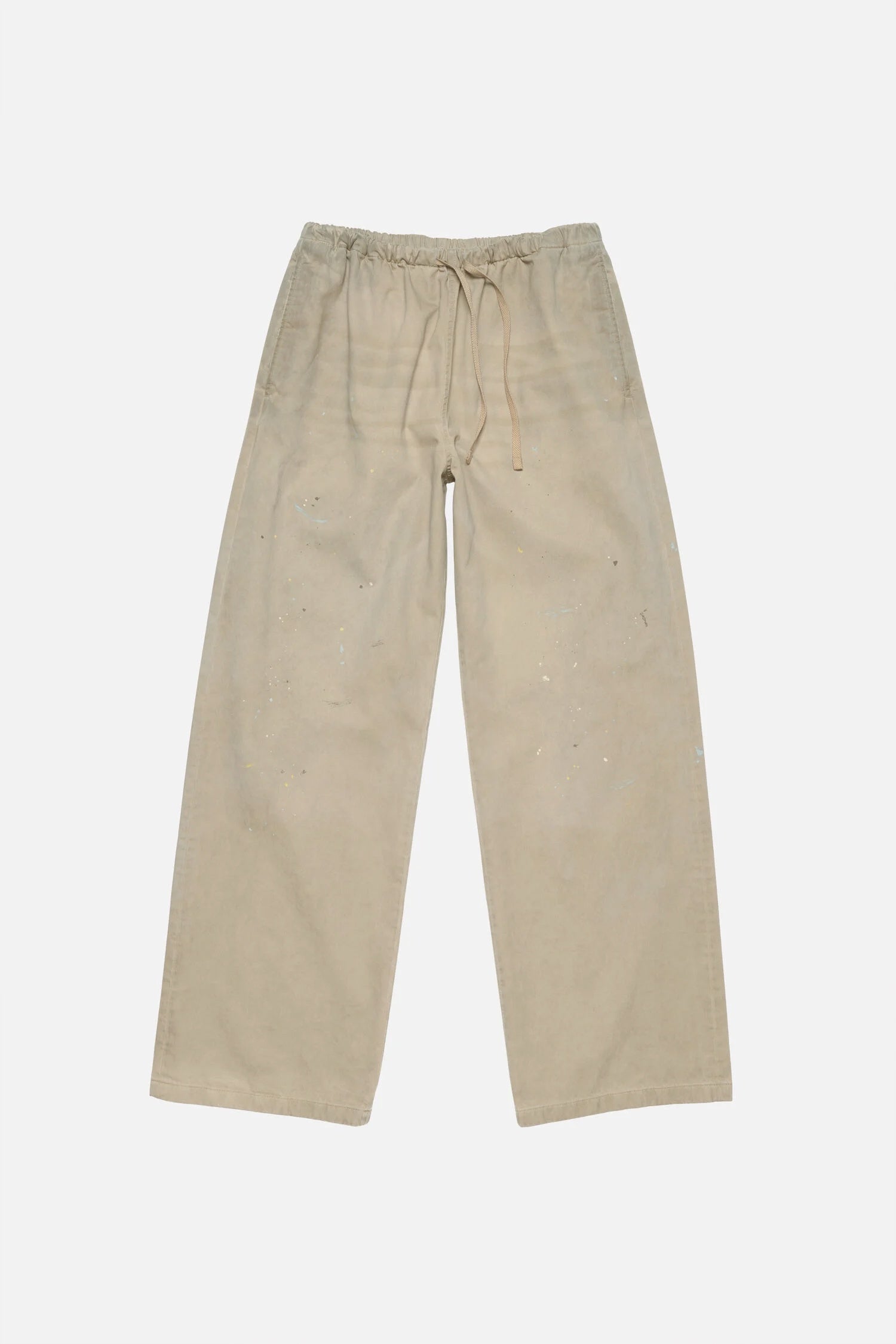 ACNE STUDIOS WASHED TWILL TROUSERS IN LIGHT BEIGE, SS26