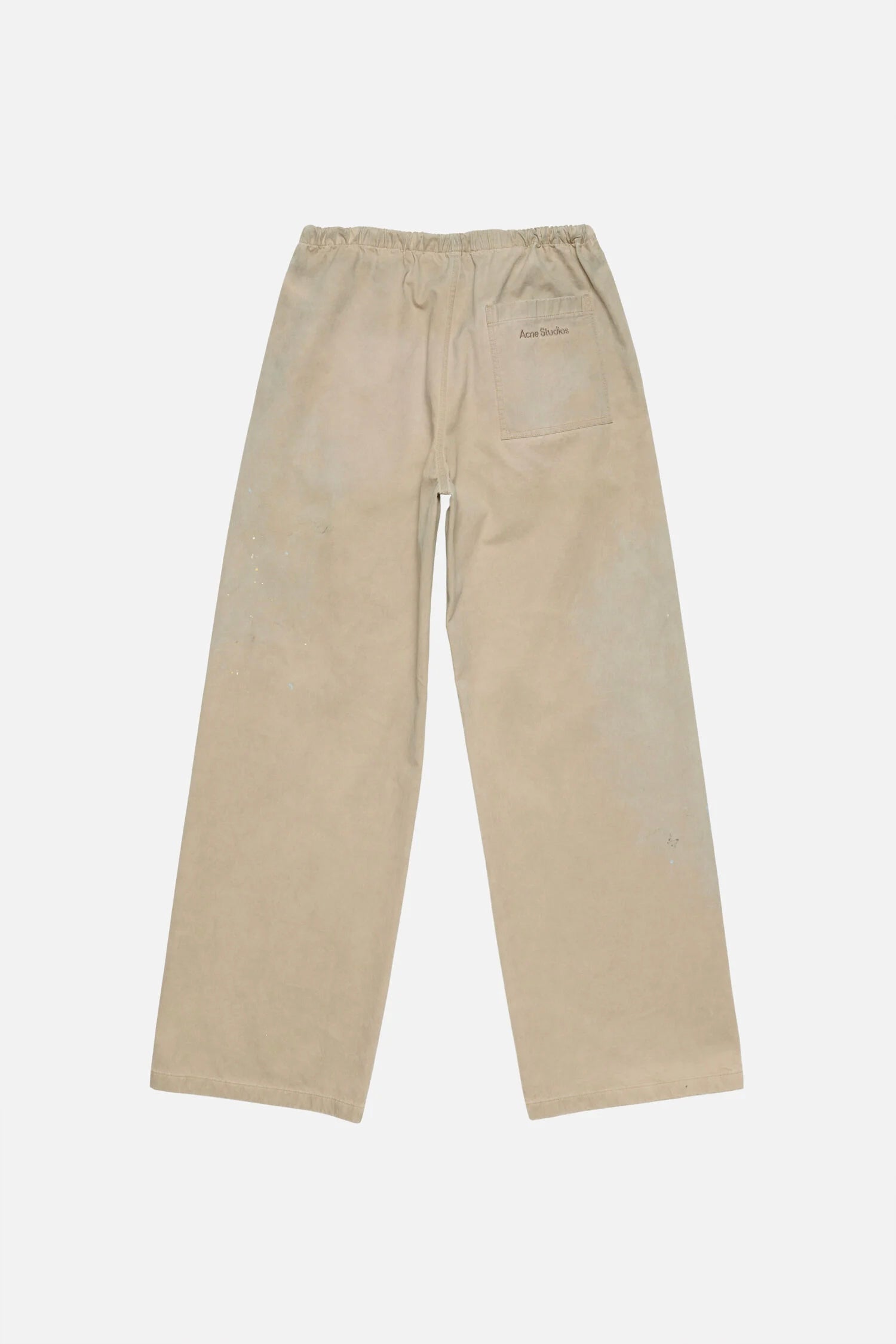 ACNE STUDIOS WASHED TWILL TROUSERS IN LIGHT BEIGE, SS26