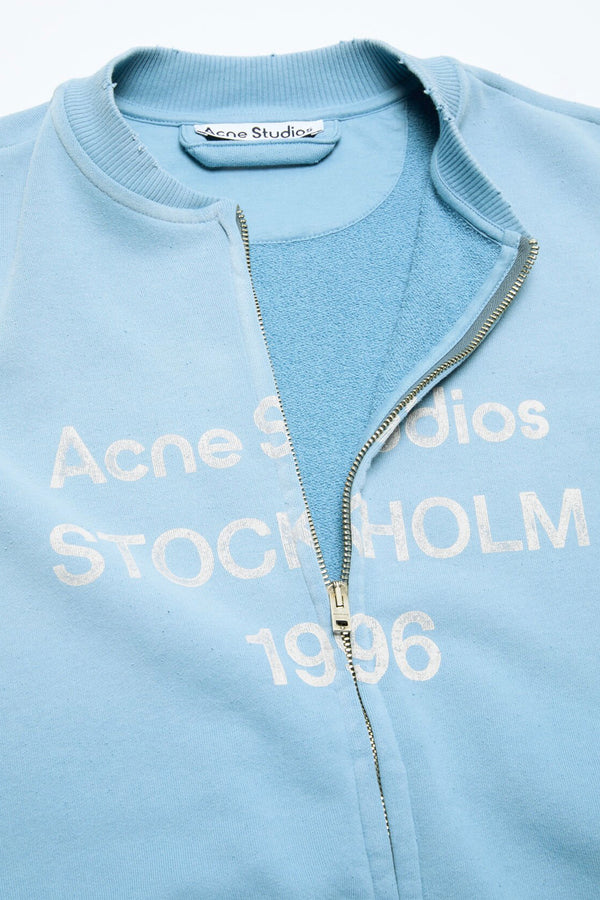 ACNE STUDIOS ZIP-UP SWEATER IN CORNFLOWER BLUE, SS26 - Zambesi Store