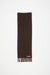 SKINNY FRINGE WOOL SCARF IN BROWN MELANGE