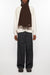 SKINNY FRINGE WOOL SCARF IN BROWN MELANGE