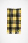 CHECK FRINGE SCARF IN YELLOW/BLACK, SS24