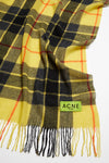 CHECK FRINGE SCARF IN YELLOW/BLACK, SS24