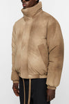 DYED PUFFER JACKET IN CAMEL BEIGE, SS24