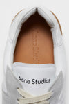 LACE-UP SNEAKERS IN WHITE/BROWN, SS24