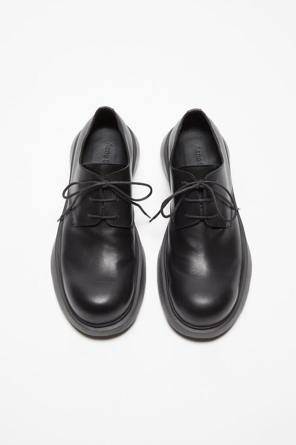 LEATHER LACE-UP SHOES IN BLACK, SS24 - Zambesi Store