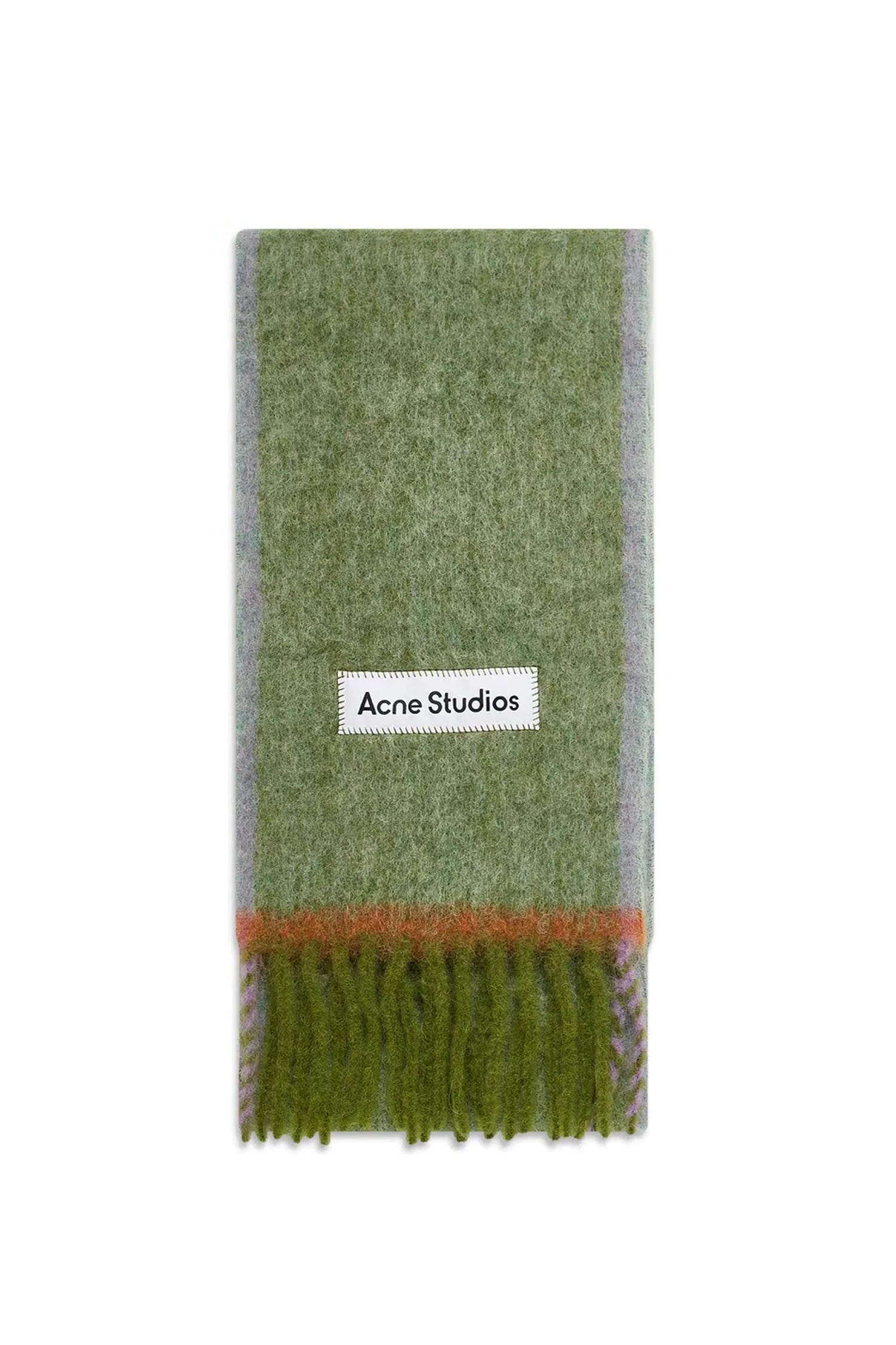 FRINGE SCARF IN GRASS GREEN, SS24