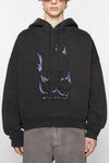 PRINTED HOODED SWEATER IN FADED BLACK, SS24