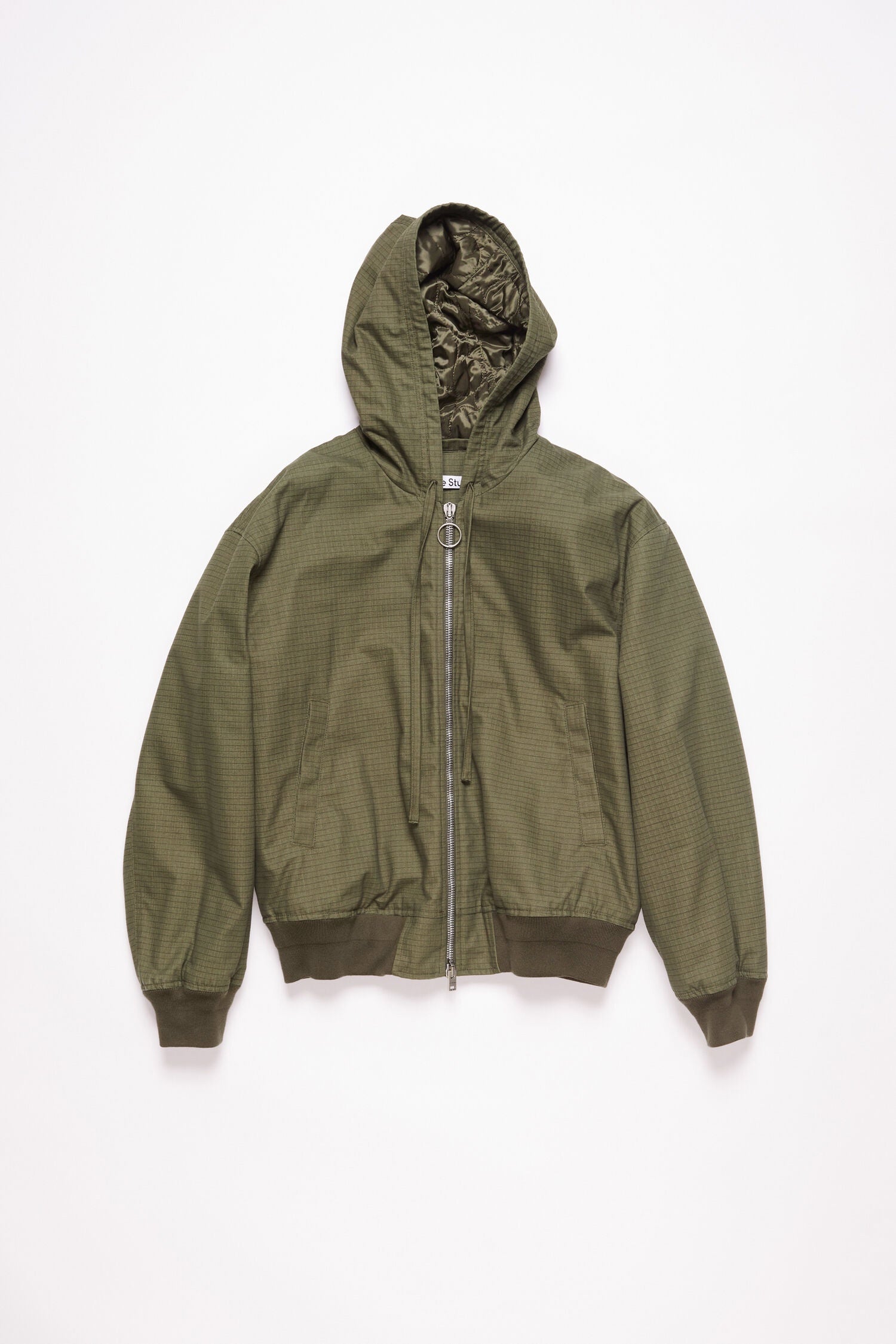 RIPSTOP PADDED JACKET IN OLIVE GREEN, SS24