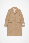 SINGLE-BREASTED WOOL COAT IN CAMEL BEIGE, SS24