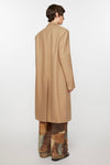 SINGLE-BREASTED WOOL COAT IN CAMEL BEIGE, SS24