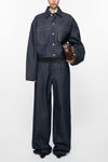 BOXY FIT DENIM JACKET IN INDIGO BLUE, SS25