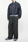 BOXY FIT DENIM JACKET IN INDIGO BLUE, SS25
