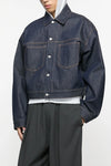 BOXY FIT DENIM JACKET IN INDIGO BLUE, SS25