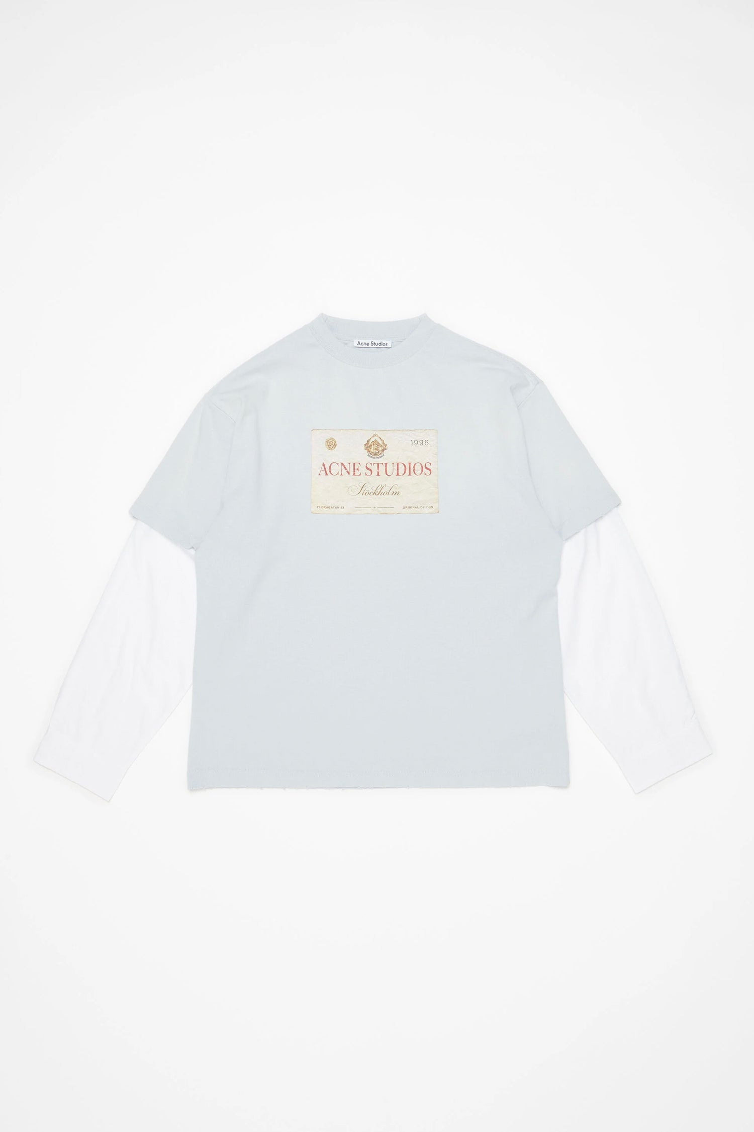 acne studios 25SS レイヤードTシャツ LAYERED PRINT T-SHIRT IN LIGHT GREY, SS25 - Zambesi Store