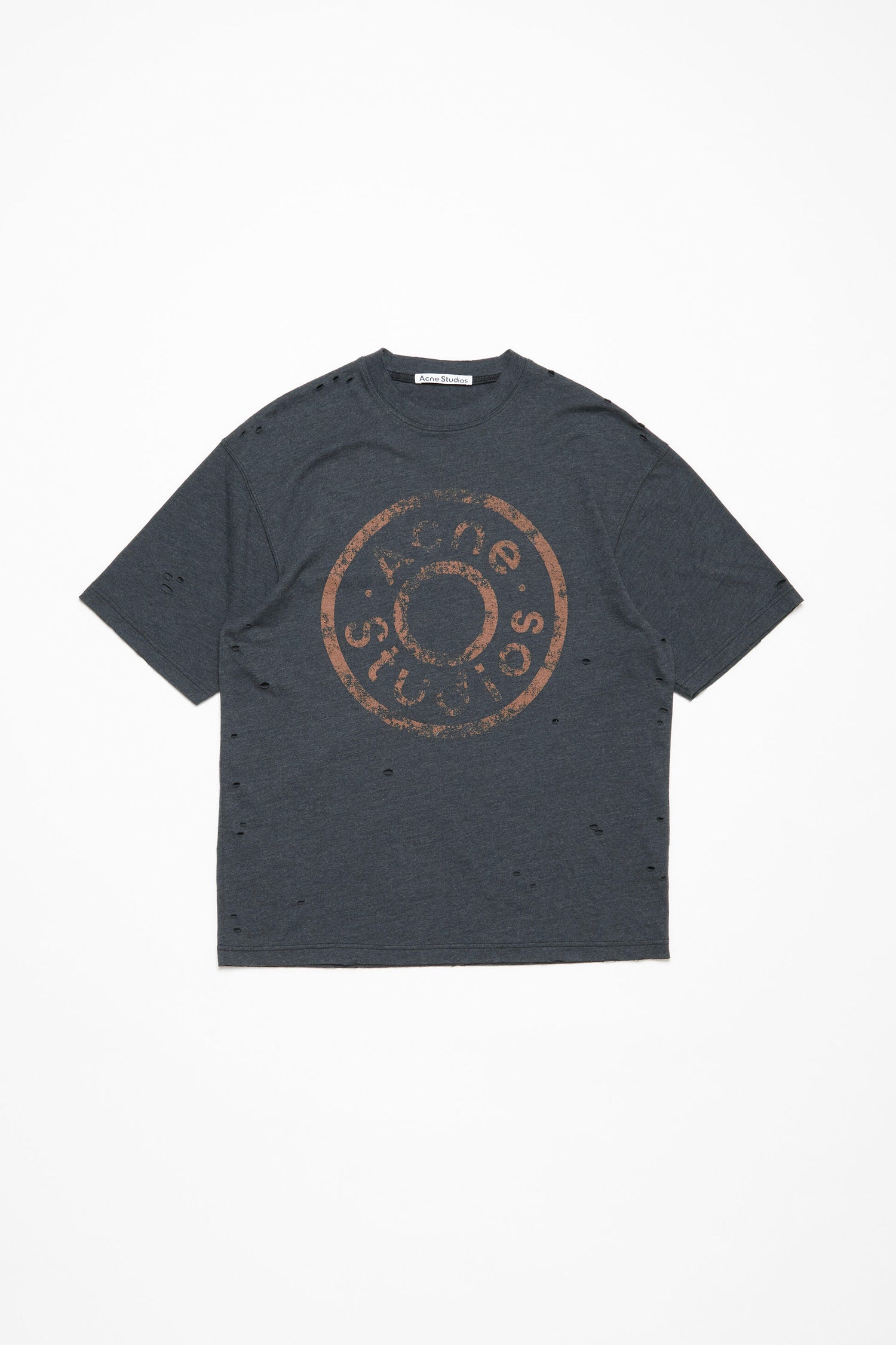 RELAXED FIT LOGO T-SHIRT IN BLACK MELANGE, SS25