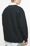 RIB NECK SWEATER IN BLACK, SS25