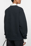 RIB NECK SWEATER IN BLACK, SS25