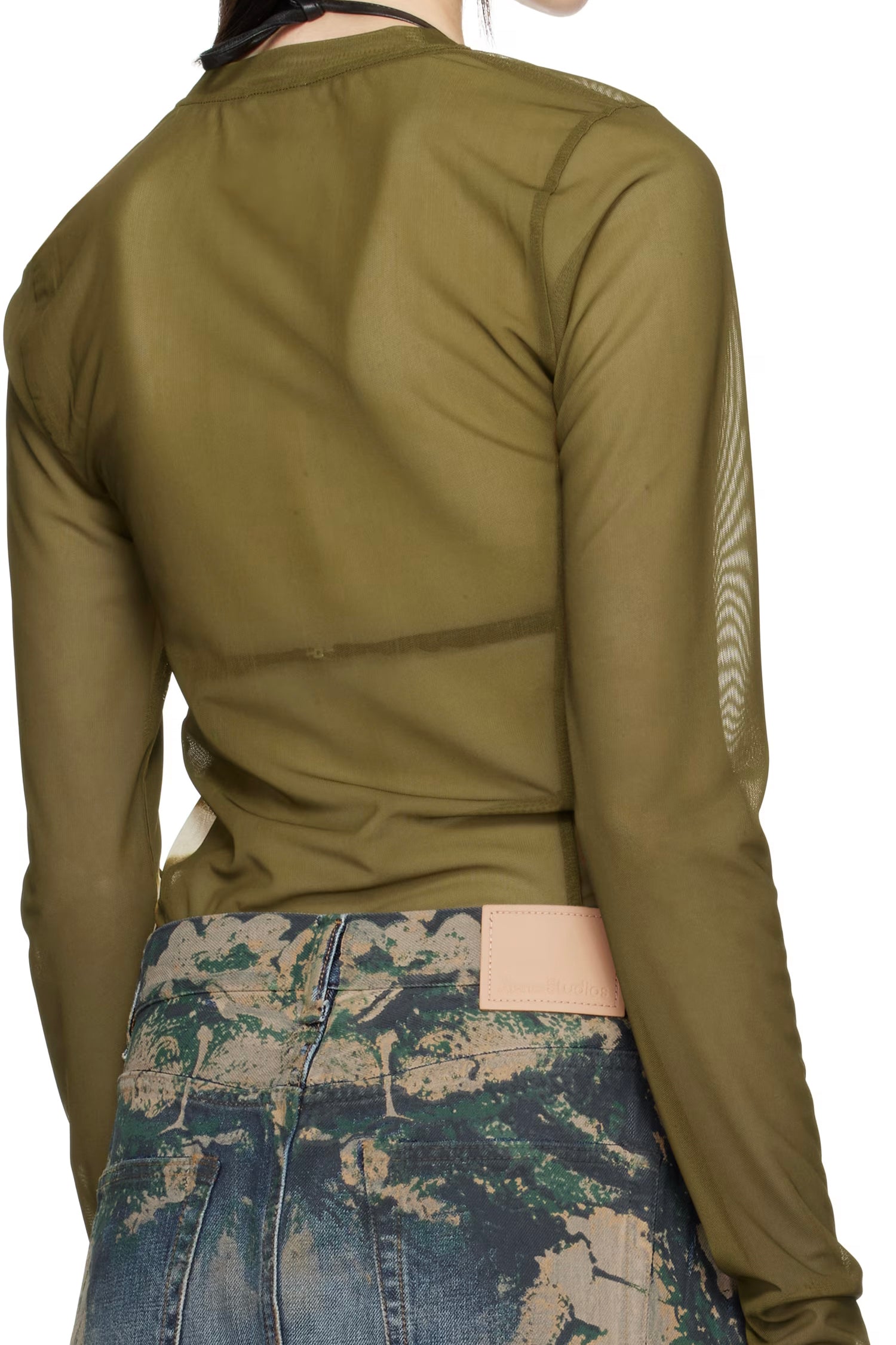 LONG SLEEVE T-SHIRT SPRAYED LOGO IN DARK KHAKI, SS25