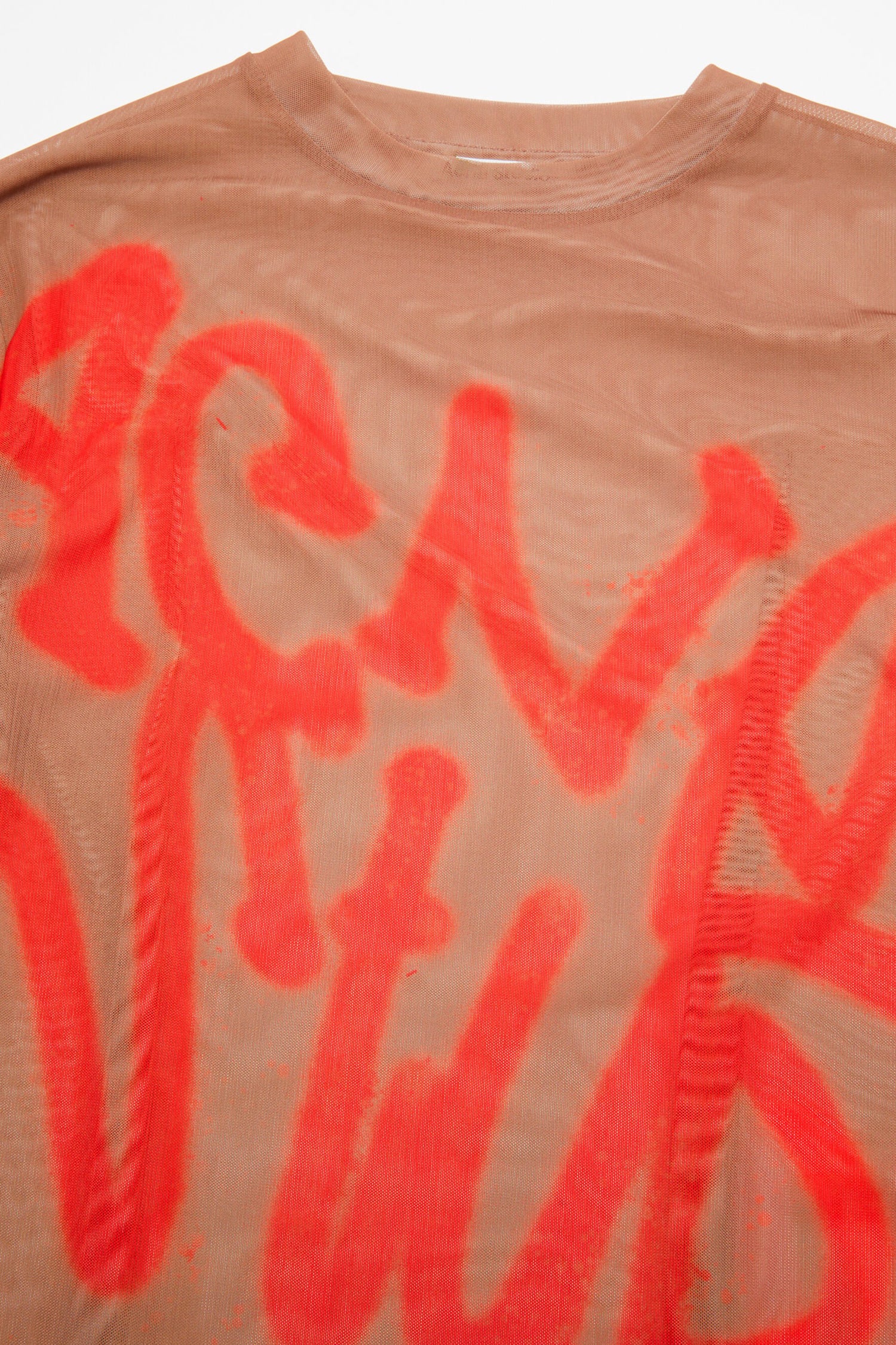 LONG SLEEVE T-SHIRT SPRAYED LOGO IN TAUPE BEIGE, SS25