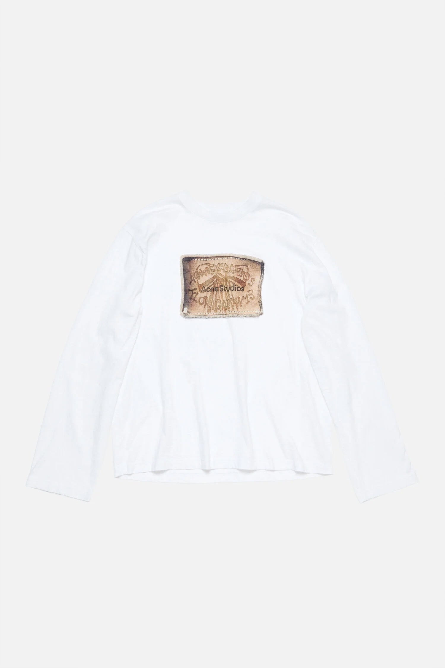 BOW PRINT L/S T-SHIRT IN WHITE, SS26