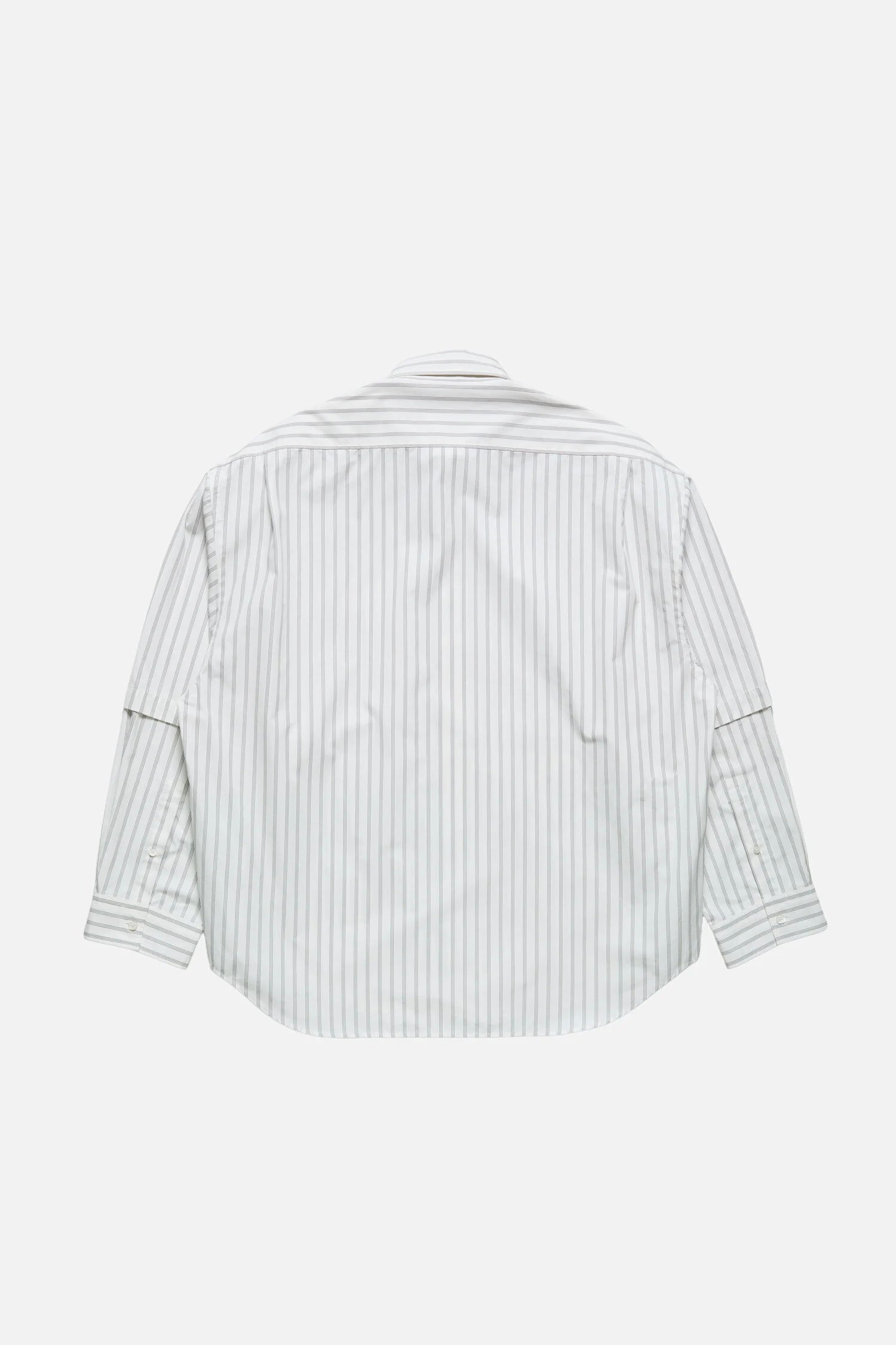DOUBLE SLEEVE BUTTON-UP IN OFF WHITE/GREY,SS26