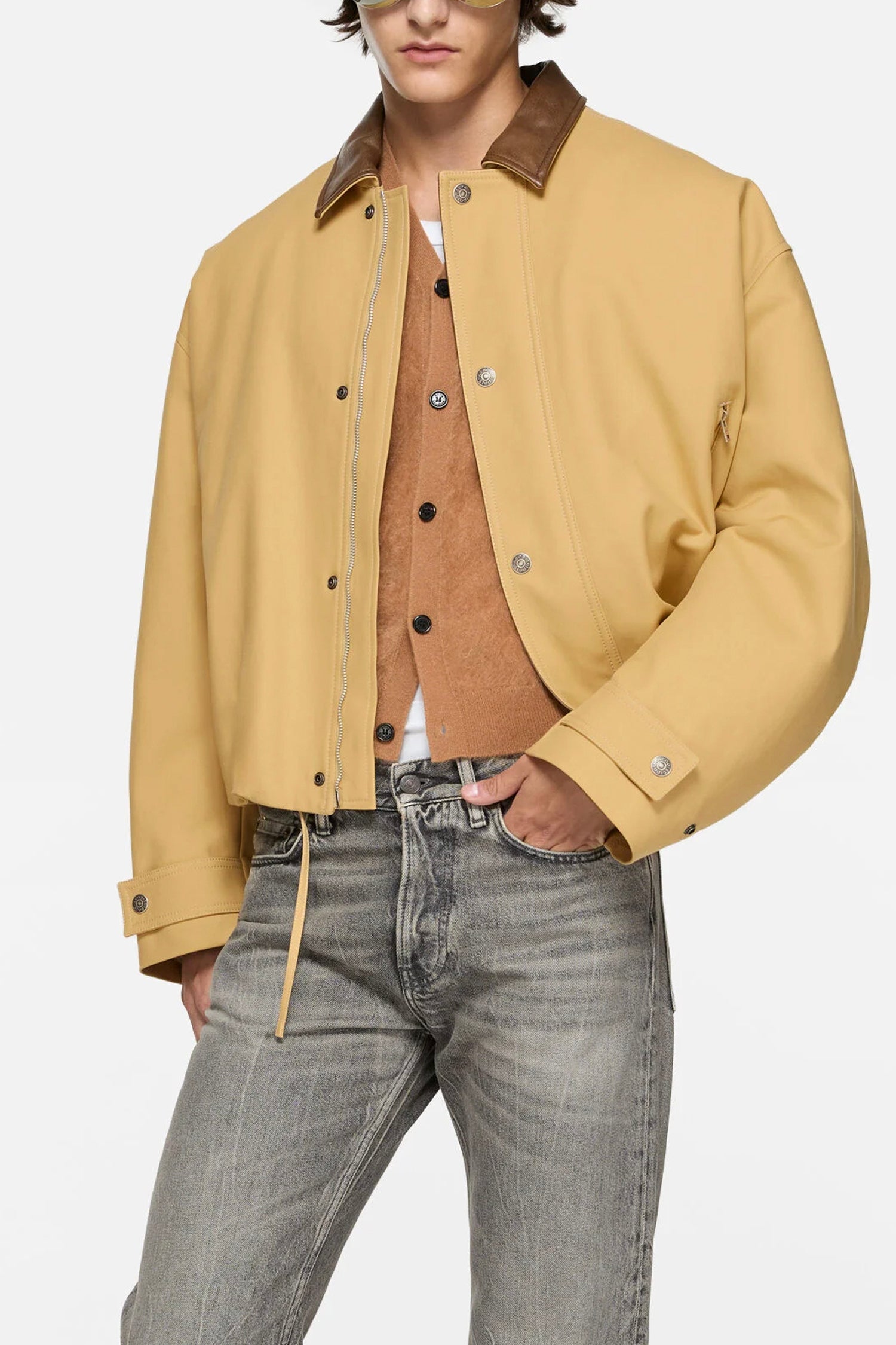 TWILL BOMBER JACKET IN SAND BEIGE, SS26