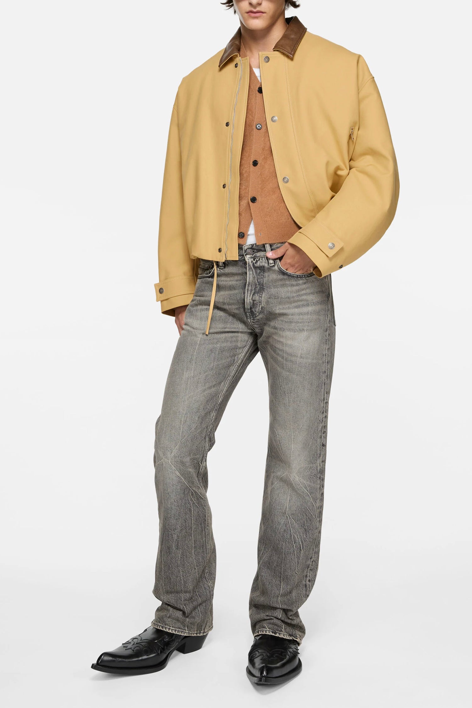 TWILL BOMBER JACKET IN SAND BEIGE, SS26