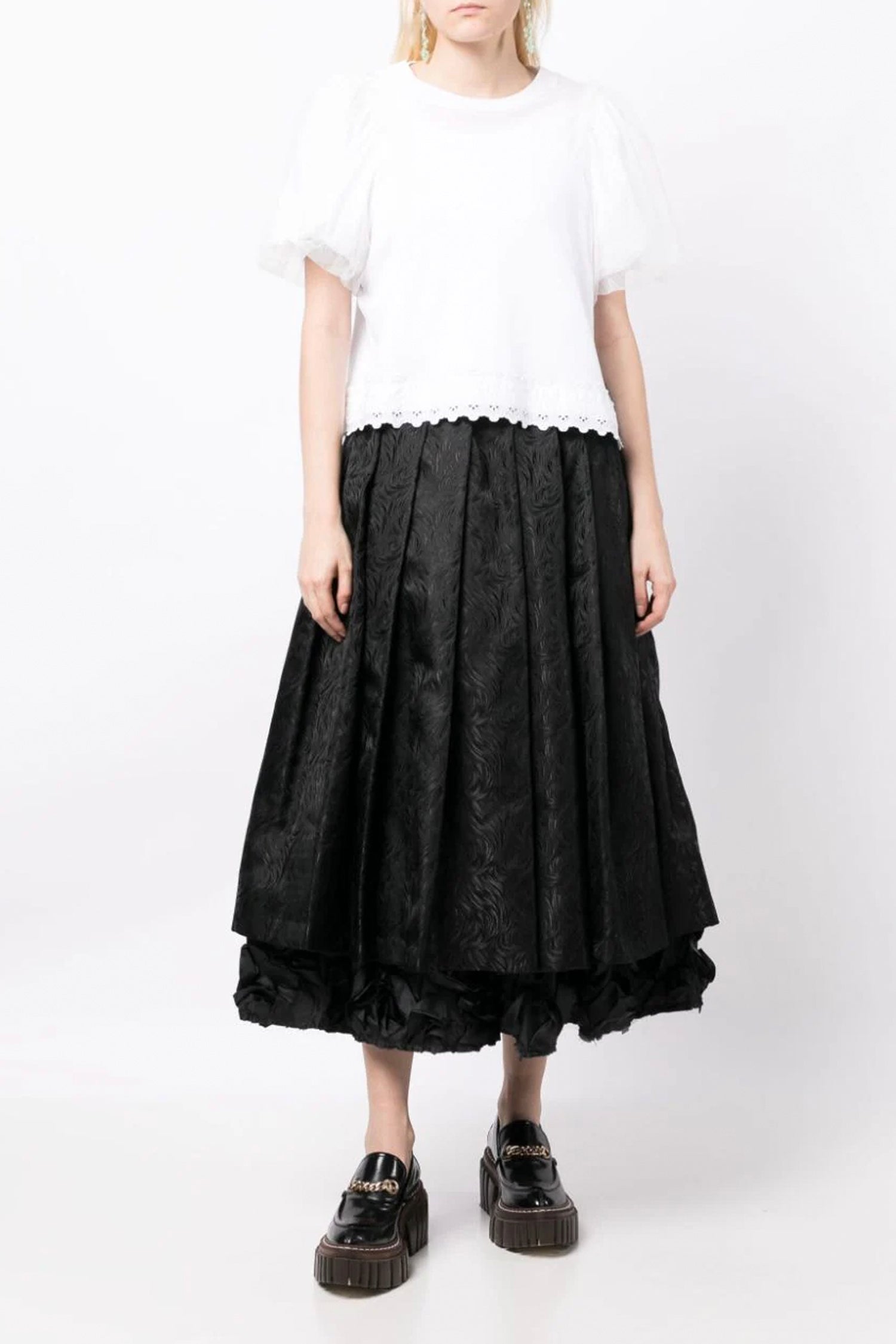 WAVE A-LINE SKIRT IN BLACK, FW23