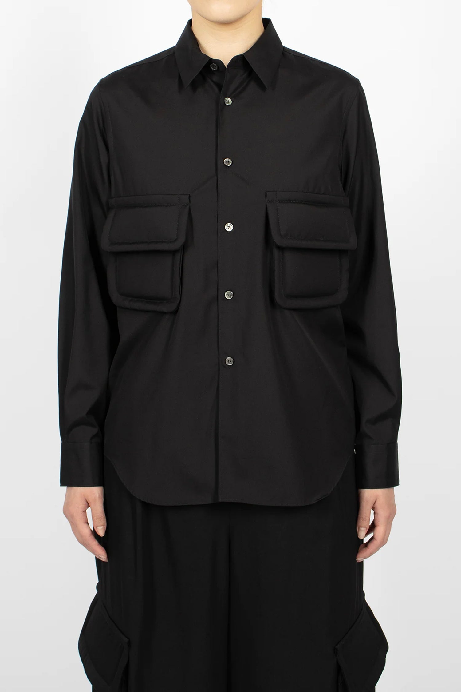 DOUBLE POCKET SHIRT IN BLACK, FW25