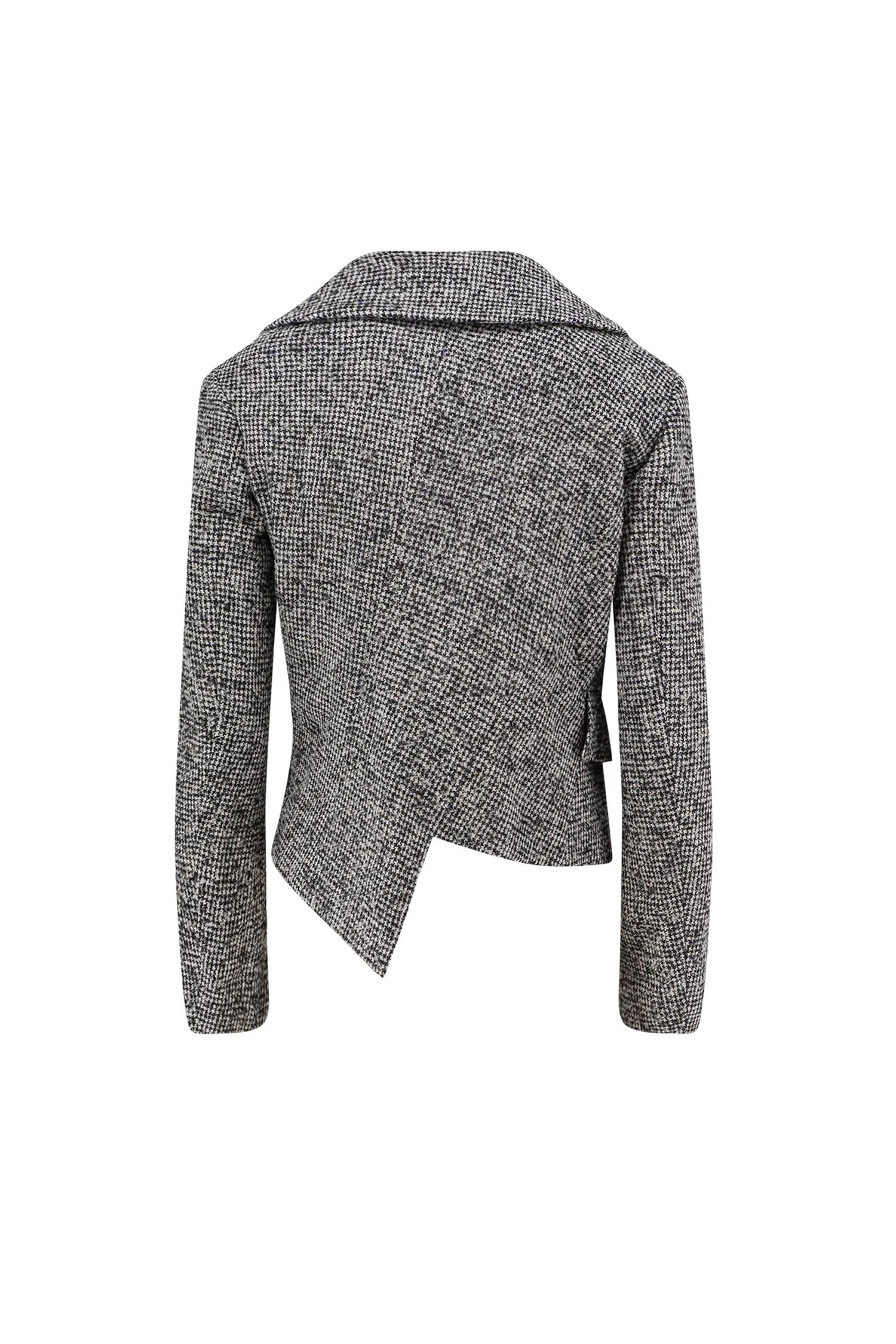 ASYMMETRIC HOUNDSTOOTH JACKET, FW25