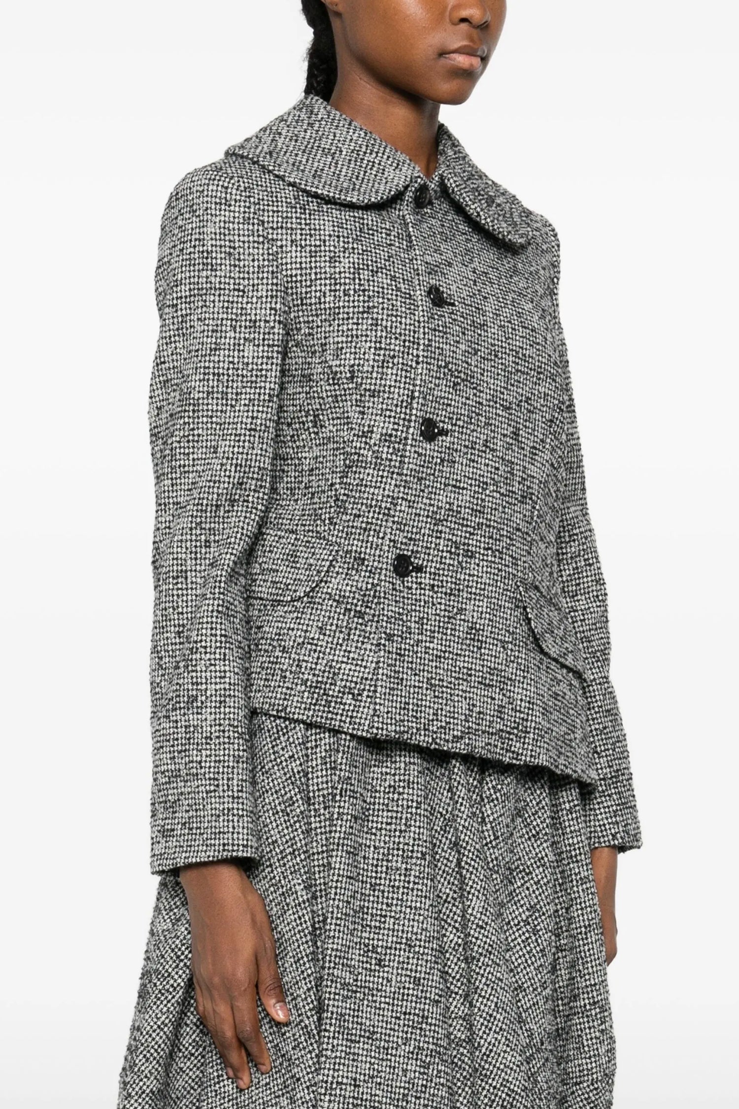 ASYMMETRIC HOUNDSTOOTH JACKET, FW25