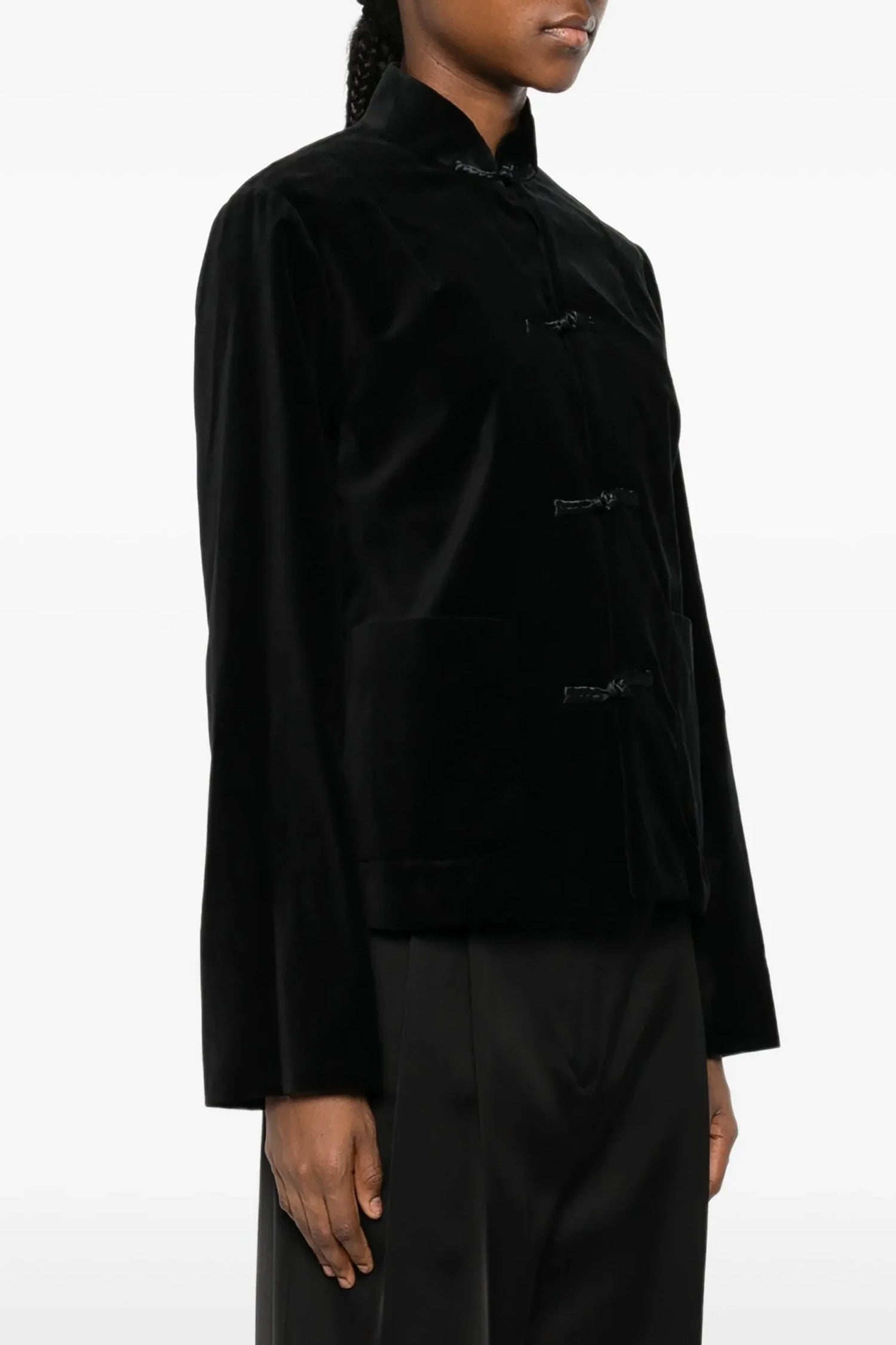 VELVETEEN TOGGLE JACKET IN BLACK, FW25