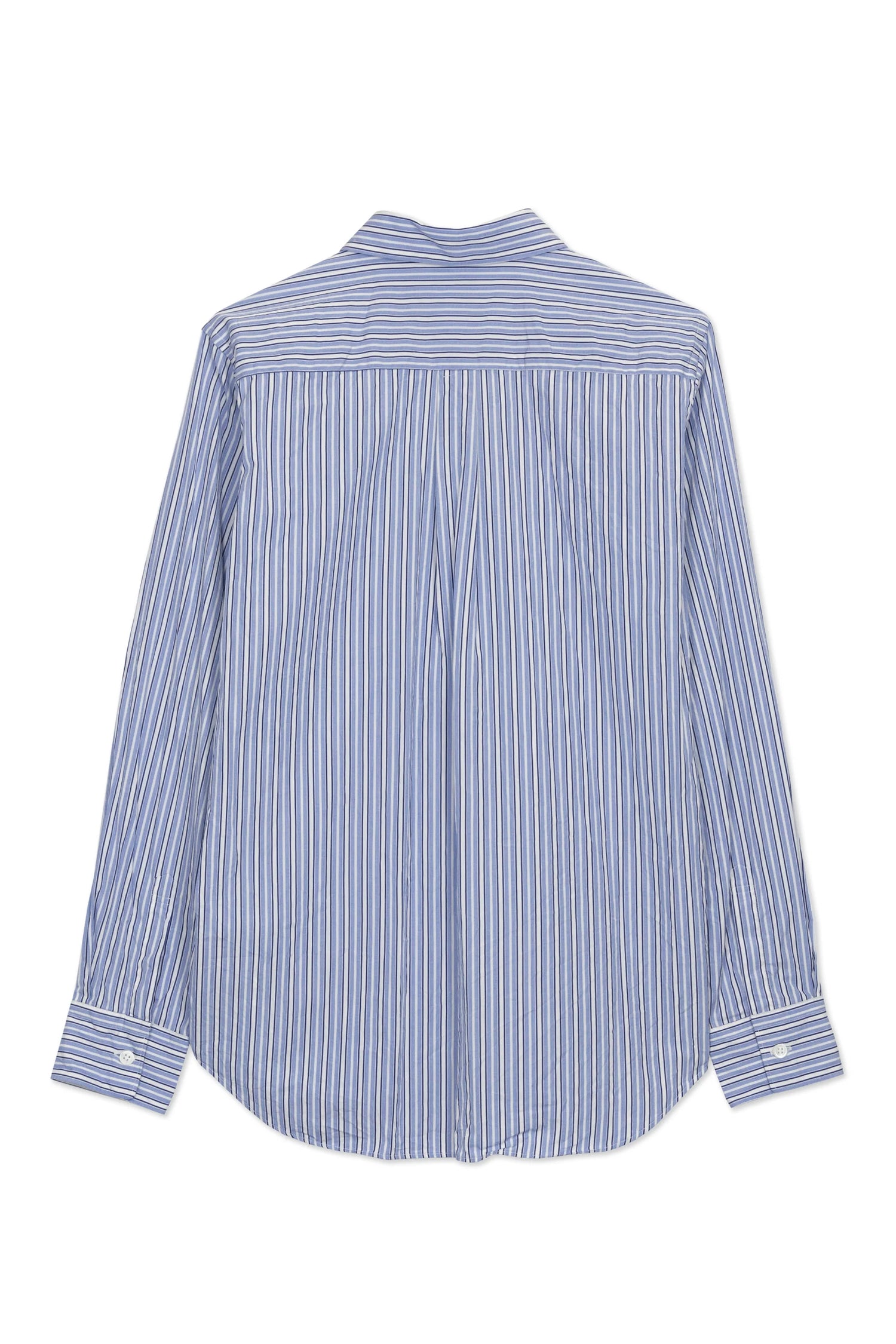 COTTON STRIPE SHIRT IN SAX/WHT/NAVY, SS26