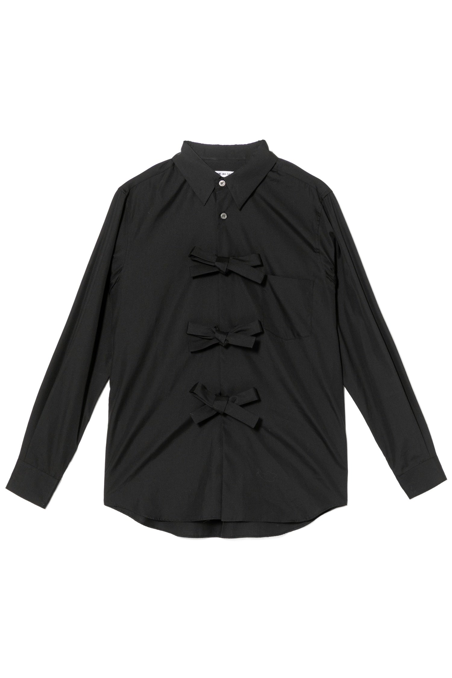 THREE BOW SHIRT IN BLACK, SS26