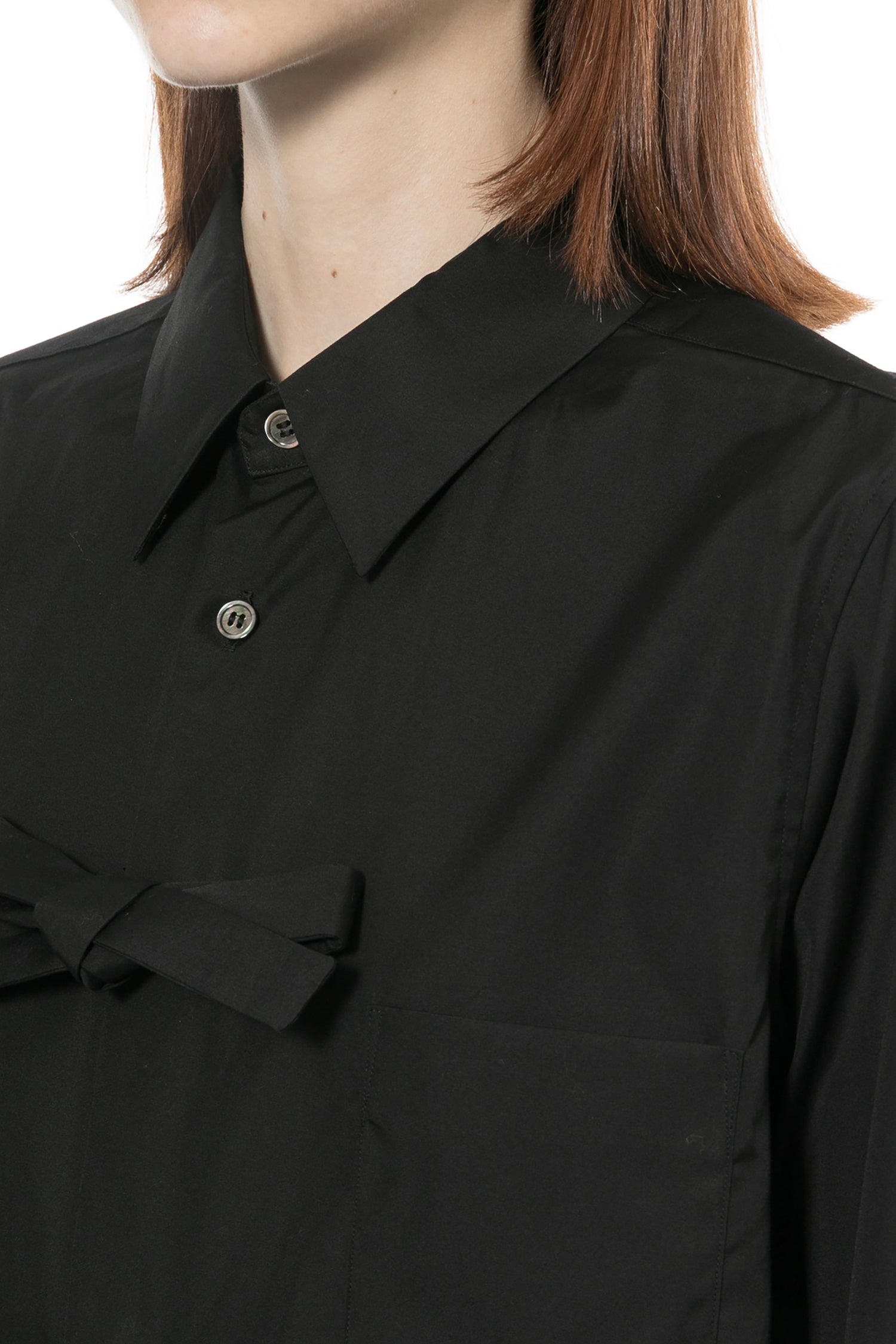 THREE BOW SHIRT IN BLACK, SS26