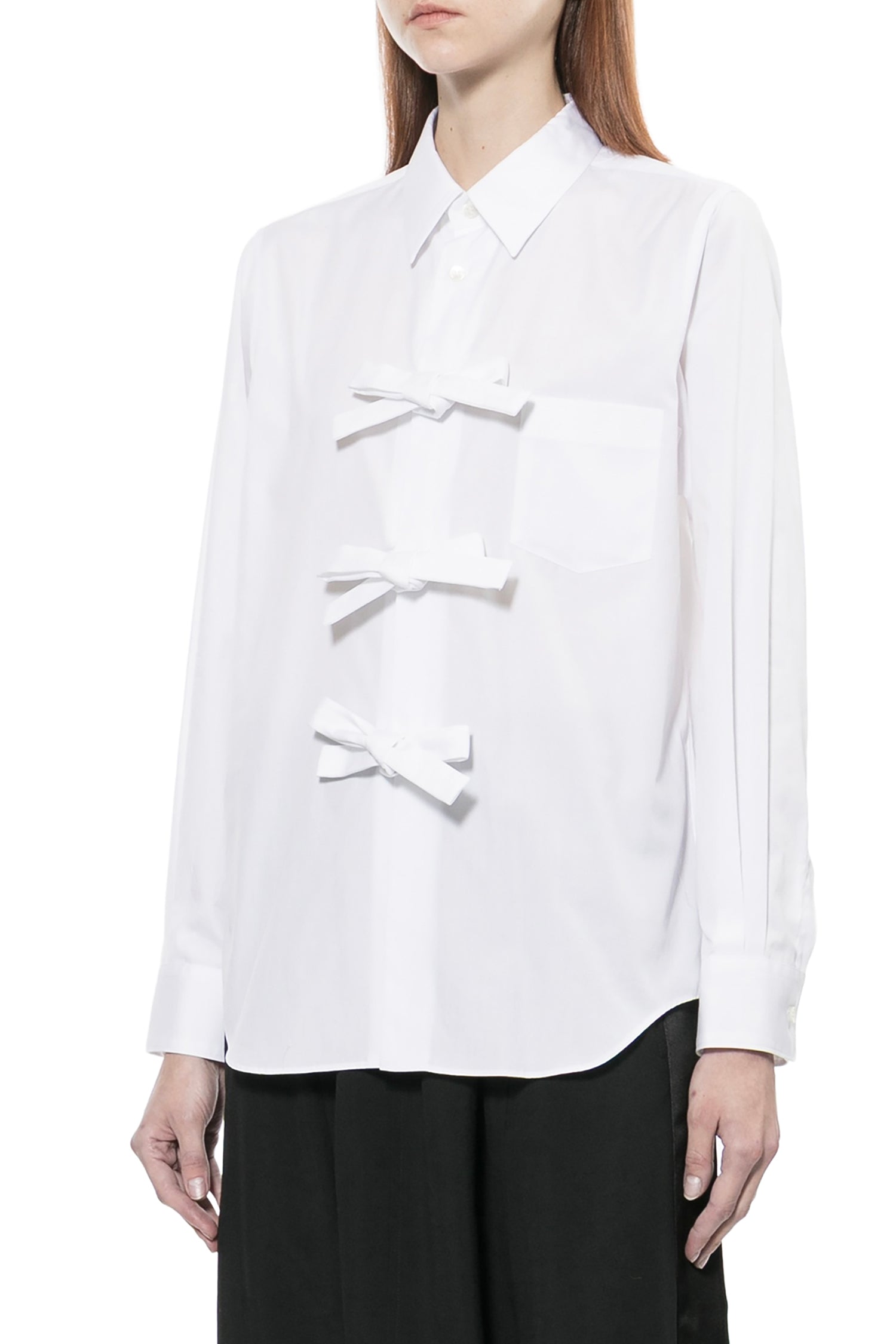 THREE BOW SHIRT IN WHITE, SS26