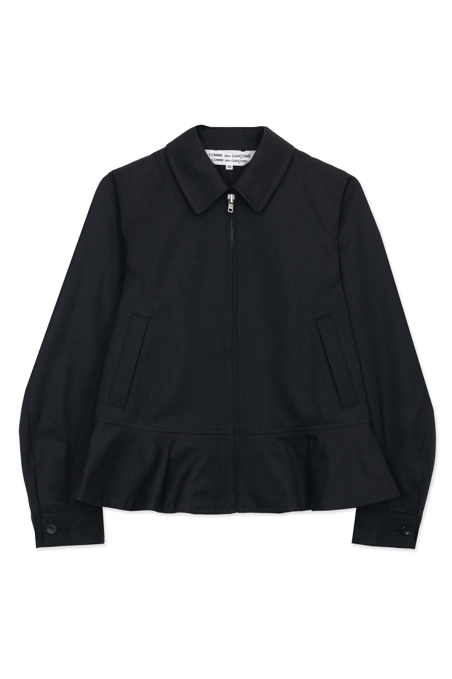 PEPLUM ZIP-UP JACKET IN BLACK, SS26