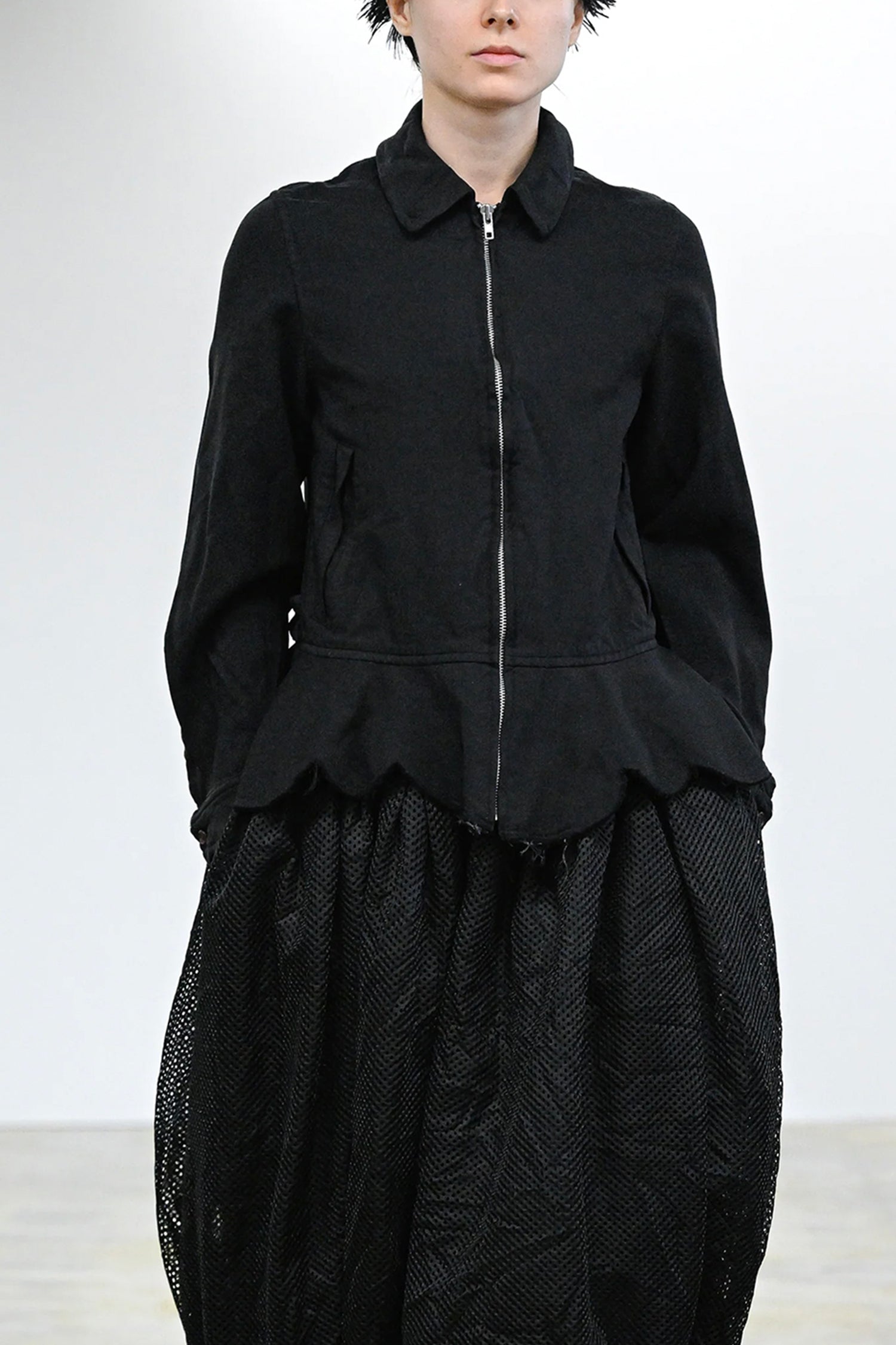 PEPLUM ZIP-UP JACKET IN BLACK, SS26