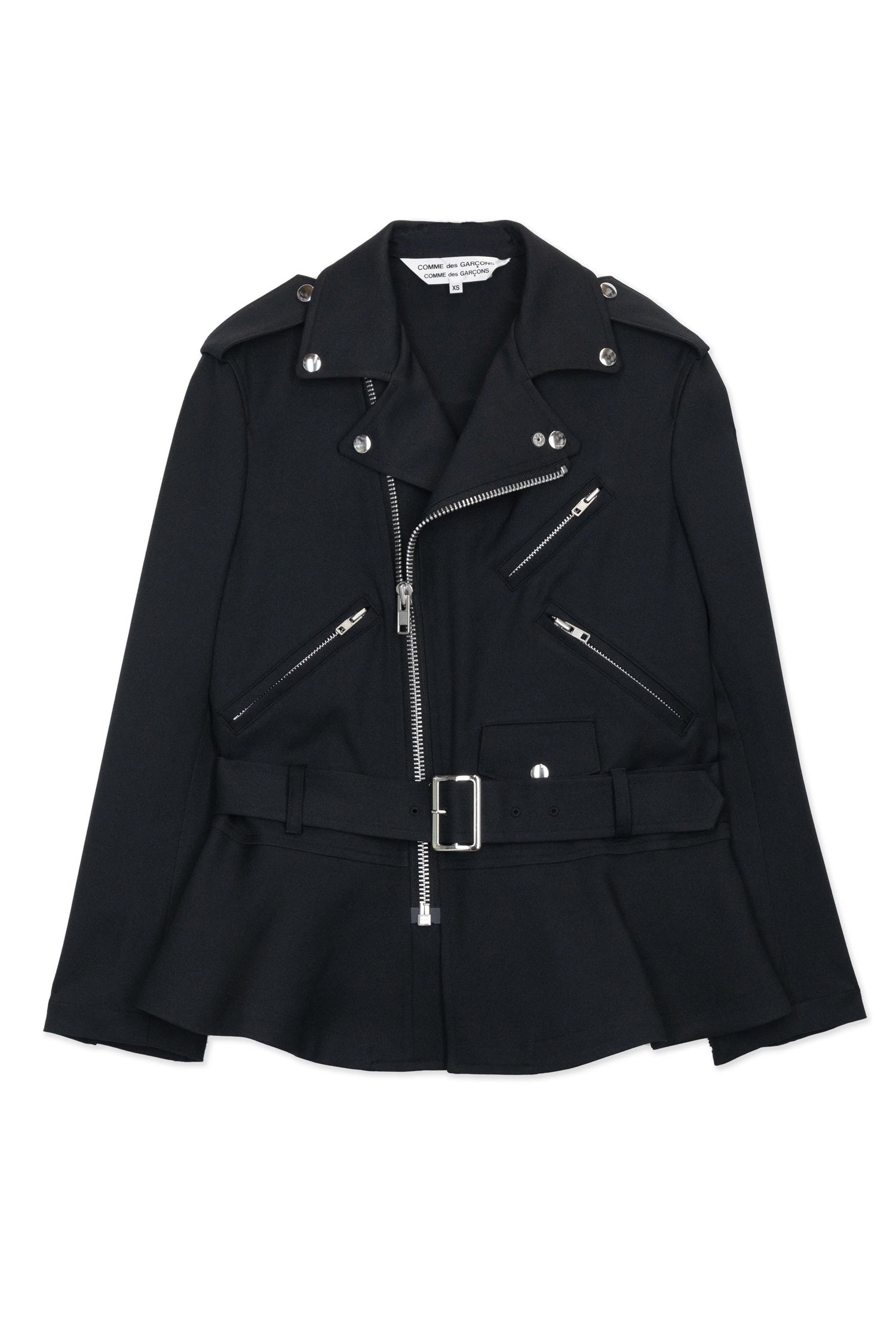 PEPLUM BIKER JACKET IN BLACK, SS26