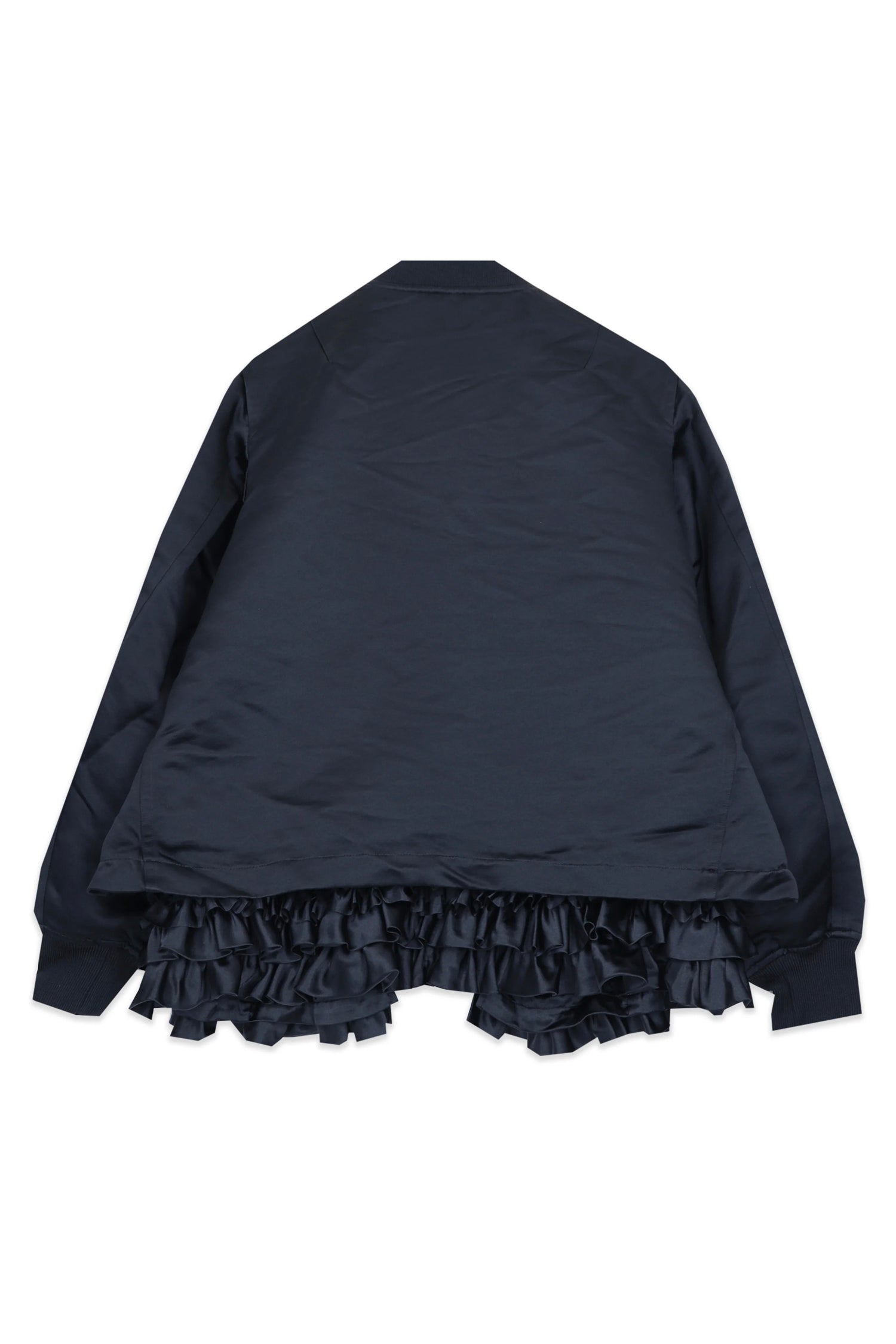 RUFFLE BOMBER JACKET IN BLACK, SS26
