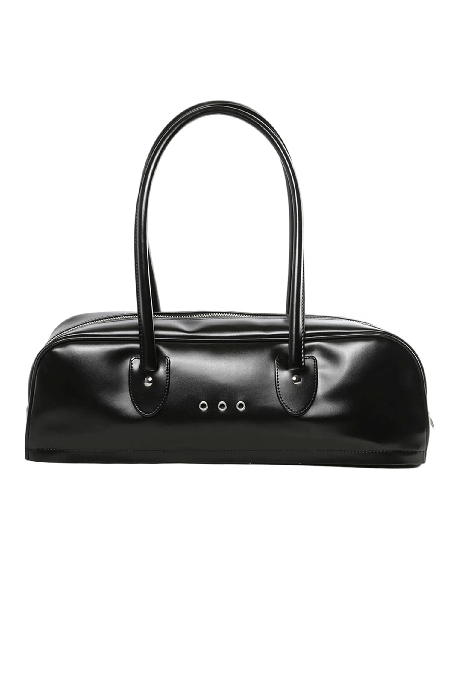 FAUX LEATHER SHOULDER BAG IN BLACK, SS26