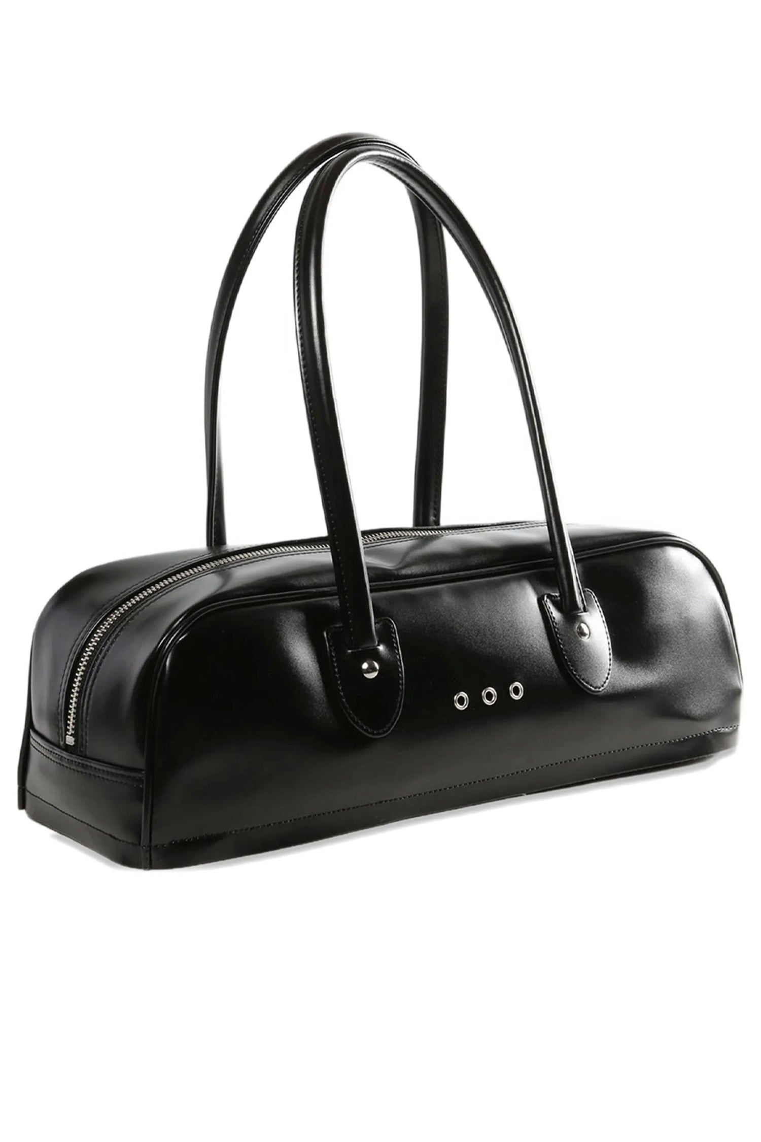 FAUX LEATHER SHOULDER BAG IN BLACK, SS26