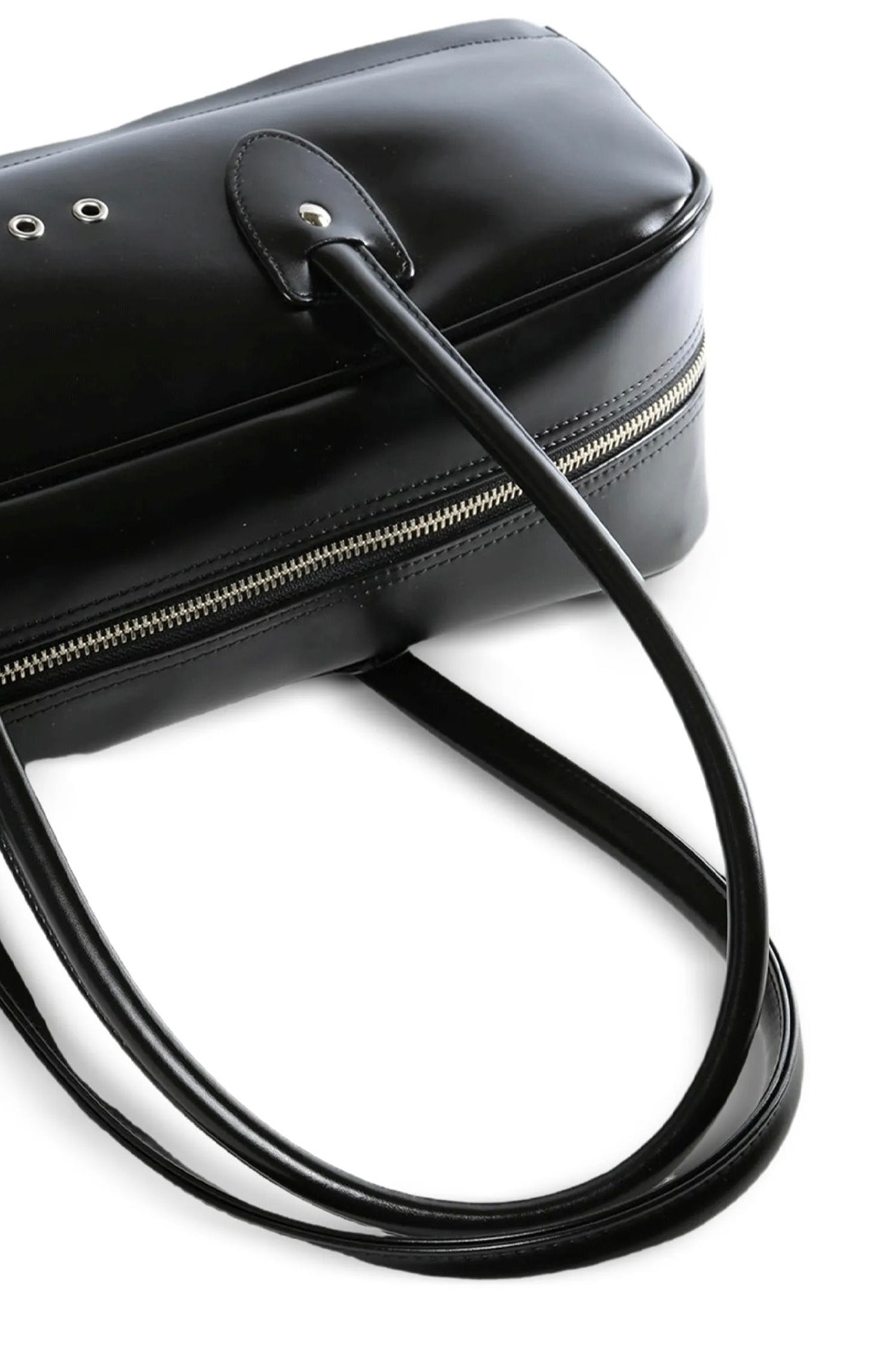 FAUX LEATHER SHOULDER BAG IN BLACK, SS26