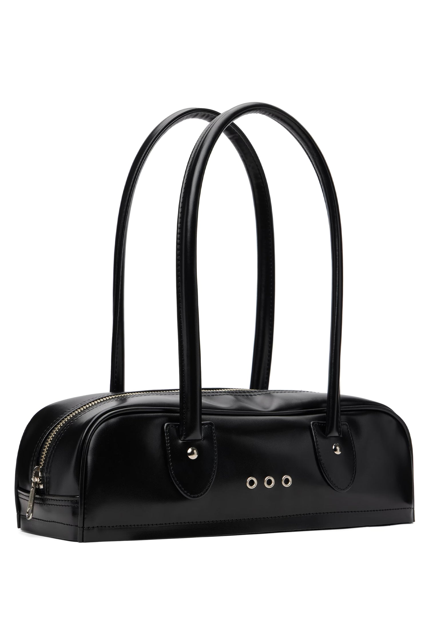 FAUX LEATHER SHOULDER BAG IN BLACK, SS26